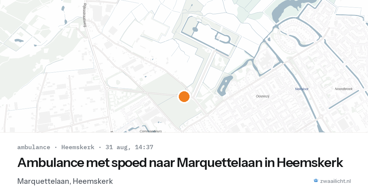 Ambulance met spoed naar Marquettelaan in Heemskerk — 31 aug 2026