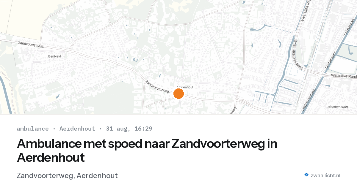 Ambulance met spoed naar Zandvoorterweg in Aerdenhout — 31 aug 2026