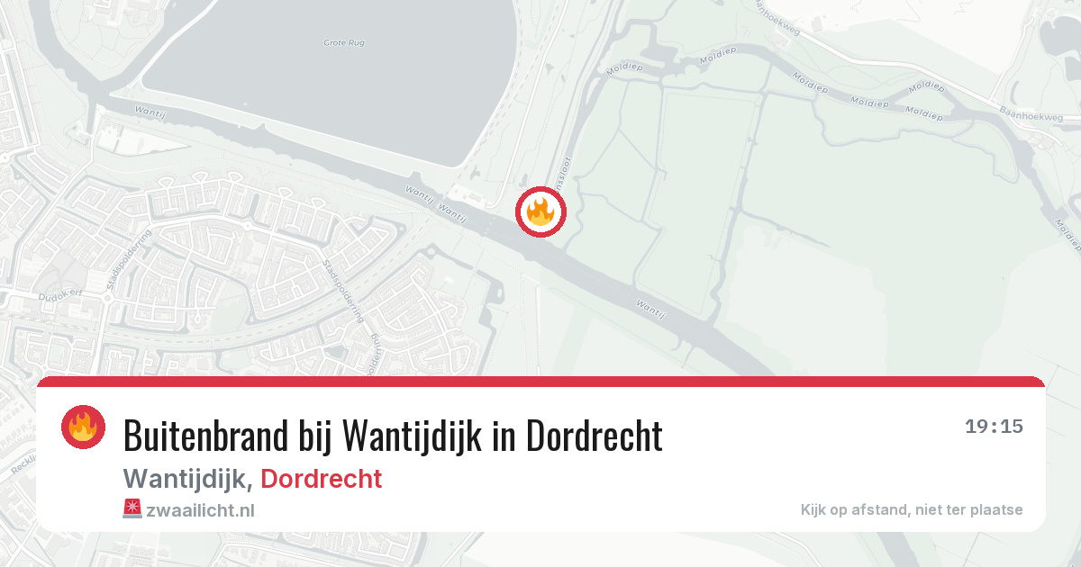 Buitenbrand bij Wantijdijk in Dordrecht — 20 jun 2026