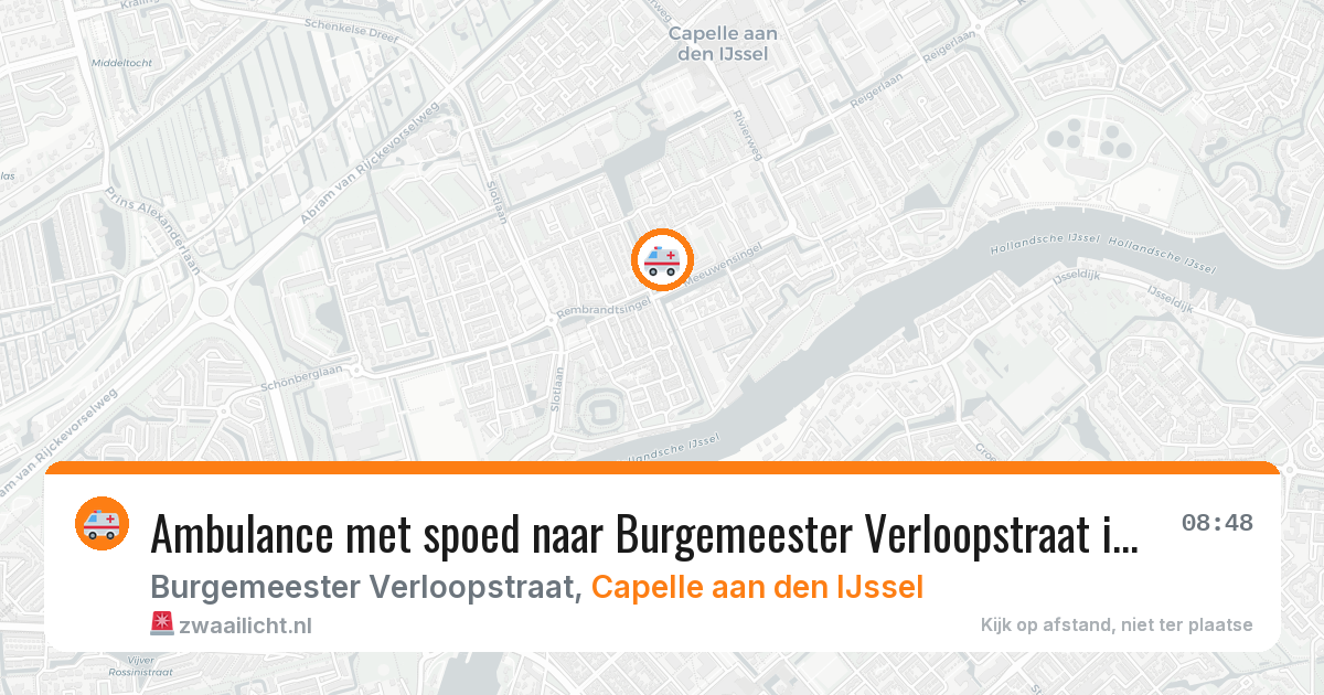 Ambulance met spoed naar Burgemeester Verloopstraat in Capelle aan den IJssel — 1 jul 2026