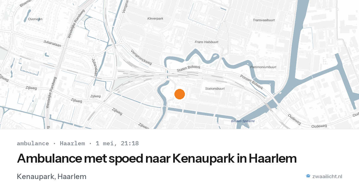 Ambulance met spoed naar Kenaupark in Haarlem — 1 mei 2026
