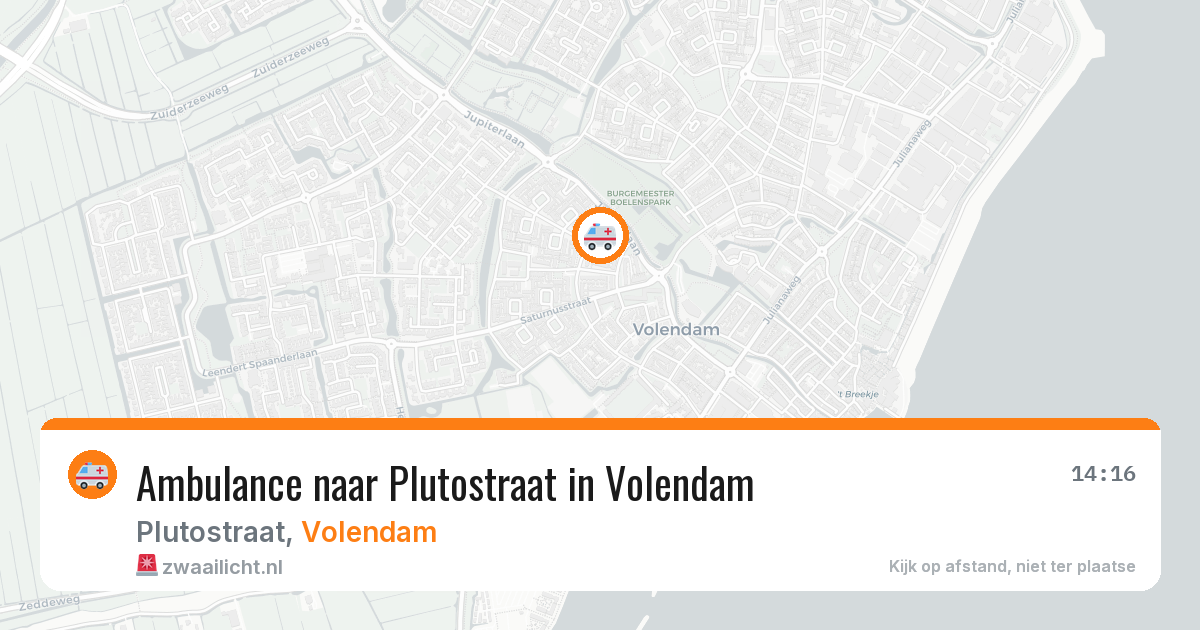 Ambulance naar Plutostraat in Volendam — 2 jul 2026