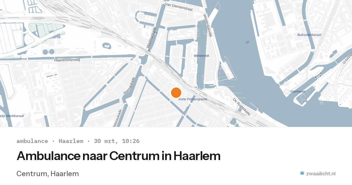Ambulance naar Centrum in Haarlem — 30 mrt 2026