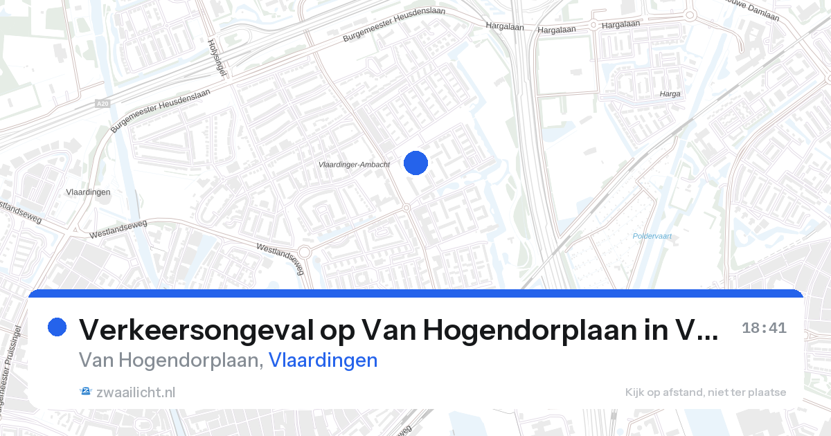 Verkeersongeval op Van Hogendorplaan in Vlaardingen — 2 apr 2026