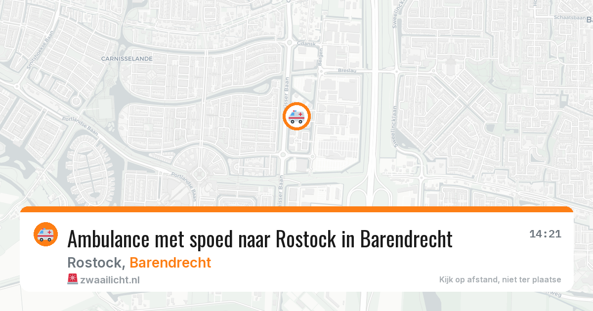Ambulance met spoed naar Rostock in Barendrecht — 11 aug 2026