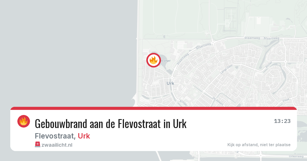 Gebouwbrand aan de Flevostraat in Urk — 23 mei 2026