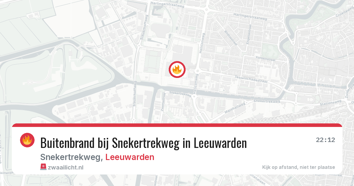Buitenbrand bij Snekertrekweg in Leeuwarden — 23 jun 2026
