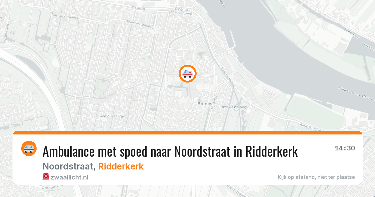 Ambulance met spoed naar Noordstraat in Ridderkerk — 13 aug 2026