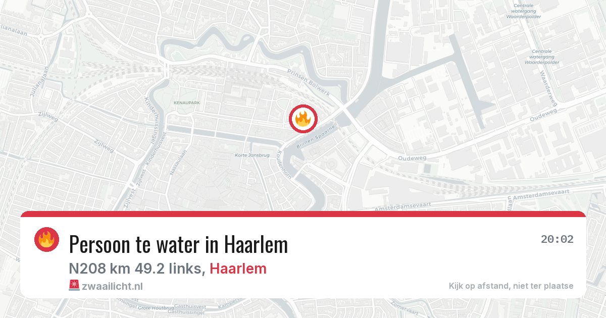Persoon te water in Haarlem — 4 aug 2026