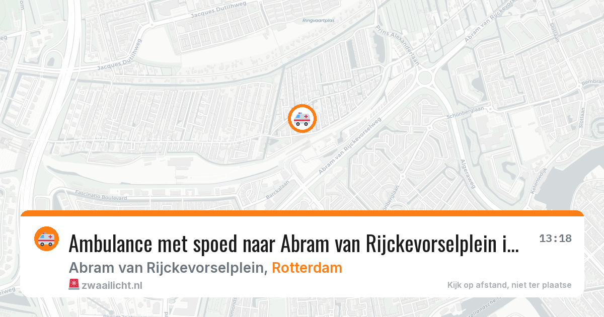 Ambulance met spoed naar Abram van Rijckevorselplein in Rotterdam — 2 aug 2026