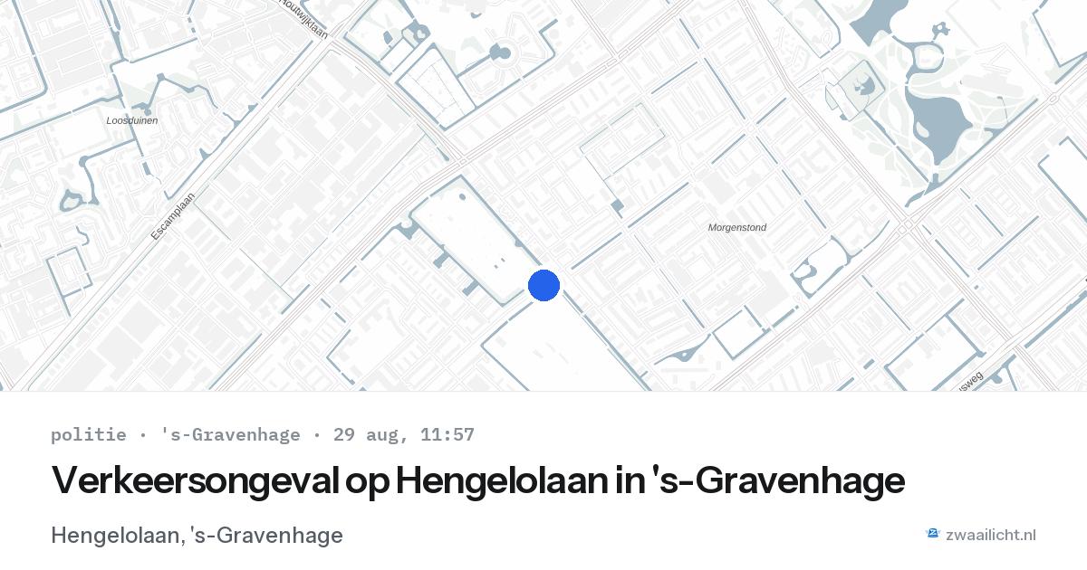Verkeersongeval op Hengelolaan in 's-Gravenhage — 29 aug 2026