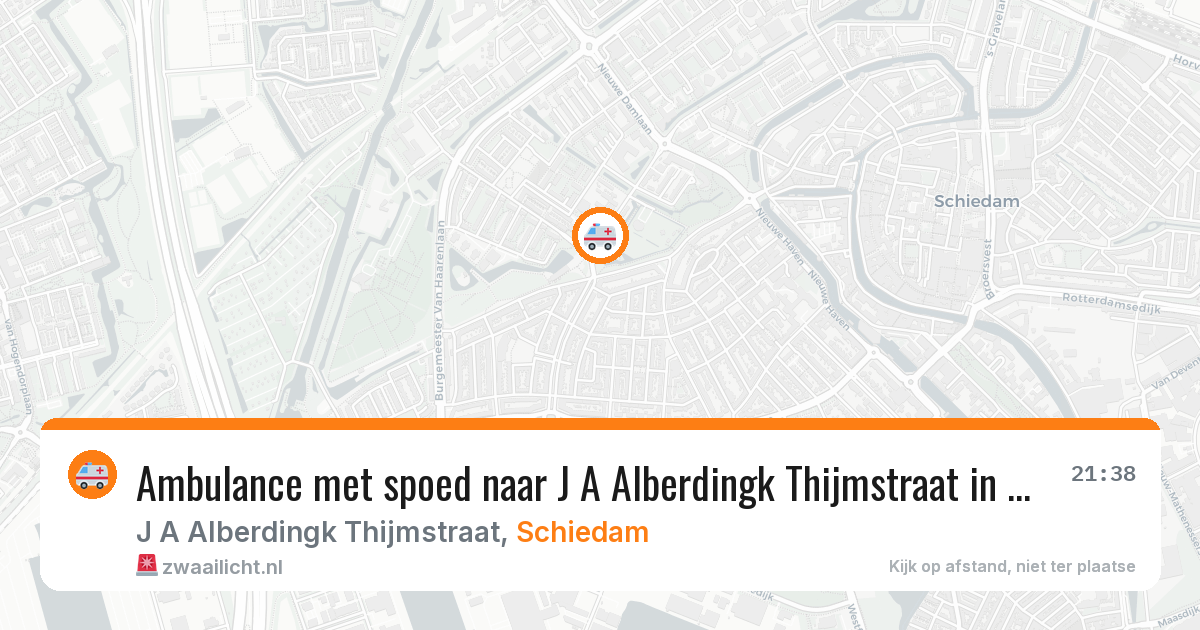 Ambulance met spoed naar J A Alberdingk Thijmstraat in Schiedam — 16 jun 2026