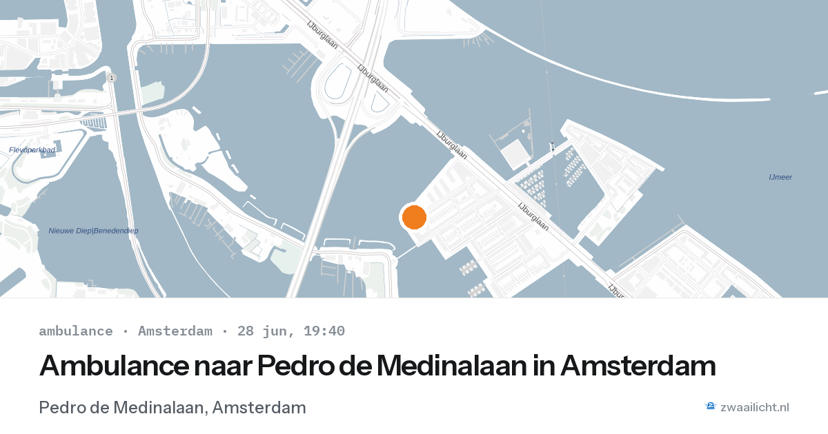 Ambulance naar Pedro de Medinalaan in Amsterdam — 28 jun 2026