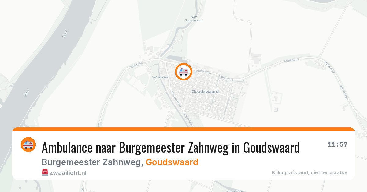 Ambulance naar Burgemeester Zahnweg in Goudswaard — 20 mei 2026