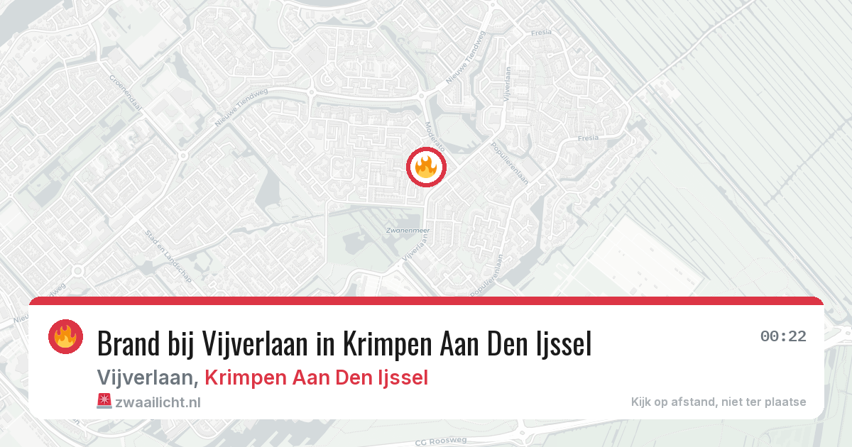 Brand bij Vijverlaan in Krimpen Aan Den Ijssel — 13 aug 2026