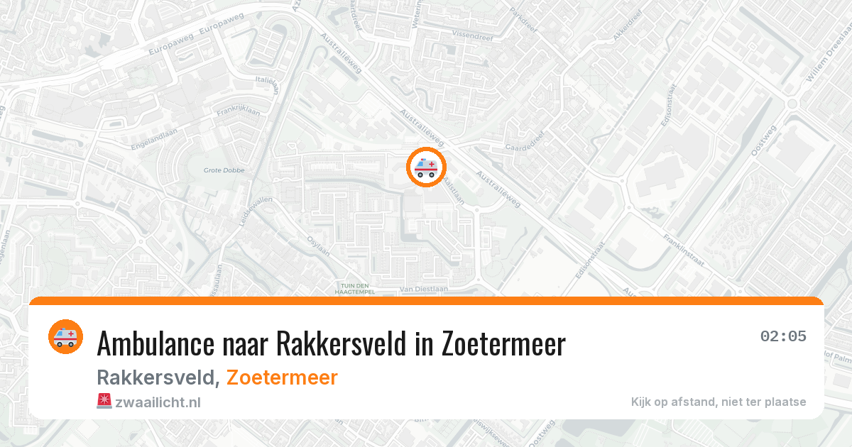 Ambulance naar Rakkersveld in Zoetermeer — 2 aug 2026