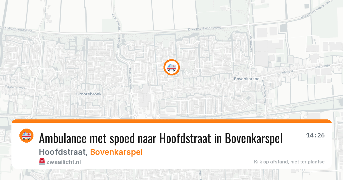 Ambulance met spoed naar Hoofdstraat in Bovenkarspel — 23 apr 2026