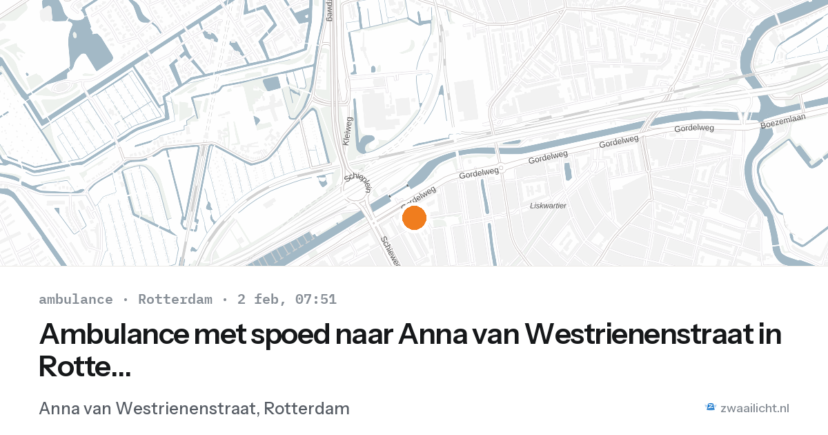Ambulance met spoed naar Anna van Westrienenstraat in Rotterdam — 2 feb 2026