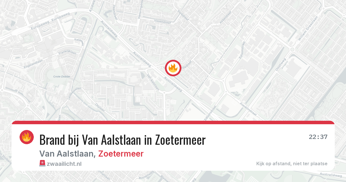 Brand bij Van Aalstlaan in Zoetermeer — 24 jul 2026