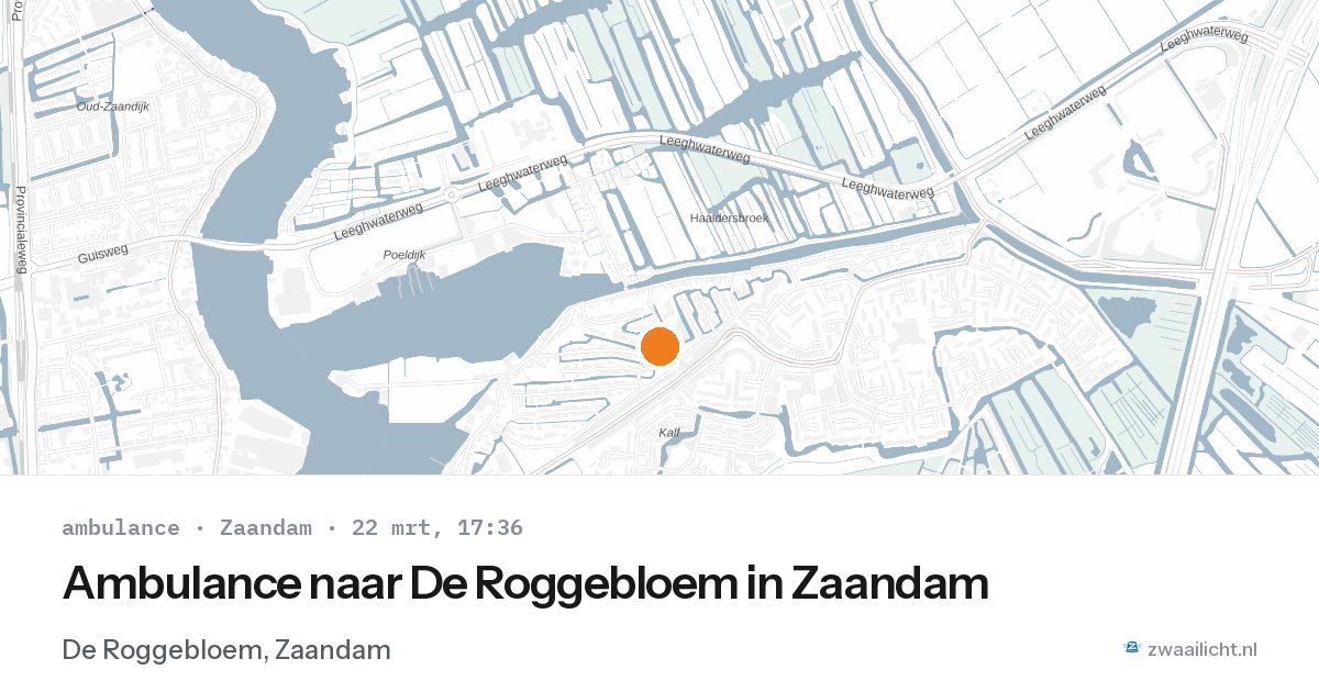 Ambulance naar De Roggebloem in Zaandam — 22 mrt 2026