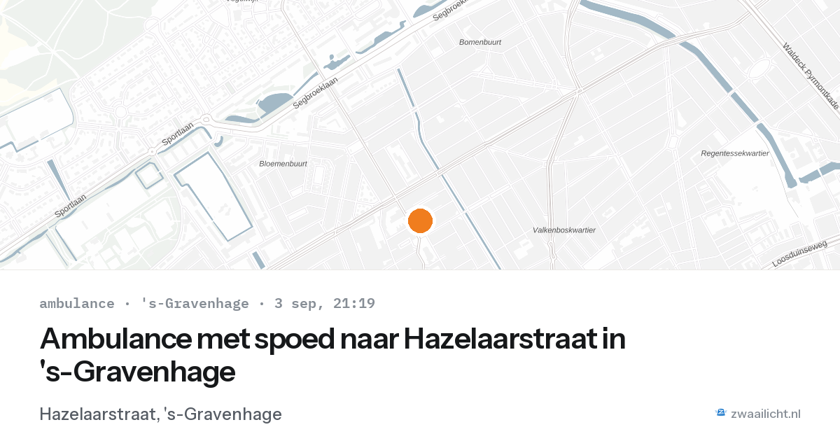 Ambulance met spoed naar Hazelaarstraat in 's-Gravenhage — 3 sep 2026