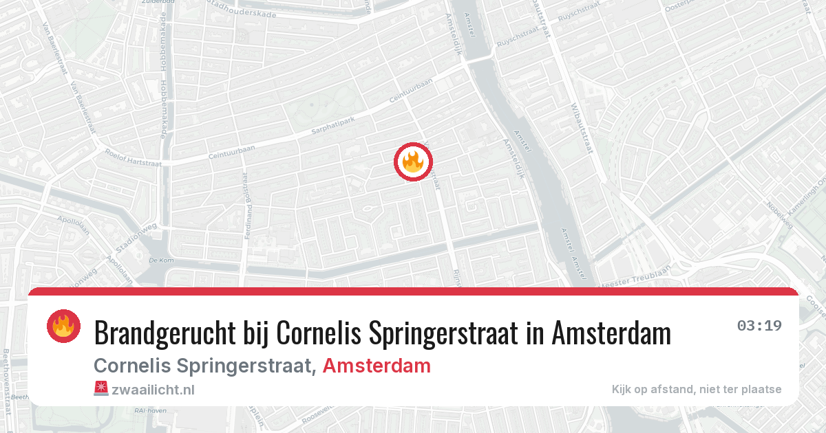 Brandgerucht bij Cornelis Springerstraat in Amsterdam — 1 aug 2026