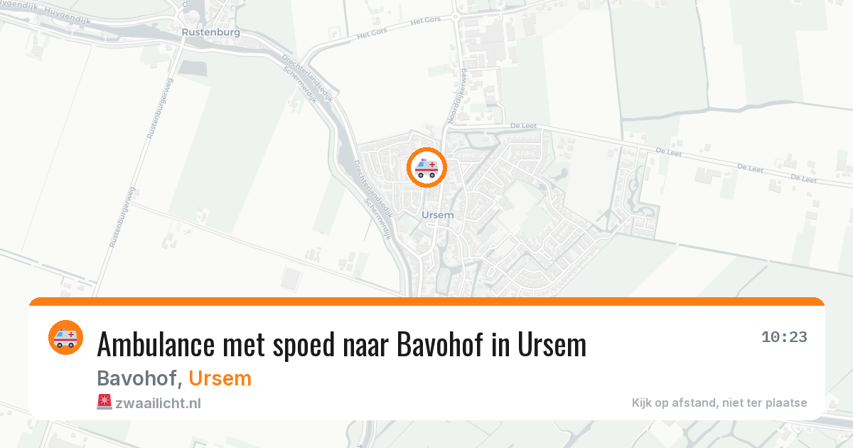Ambulance met spoed naar Bavohof in Ursem — 10 mei 2026