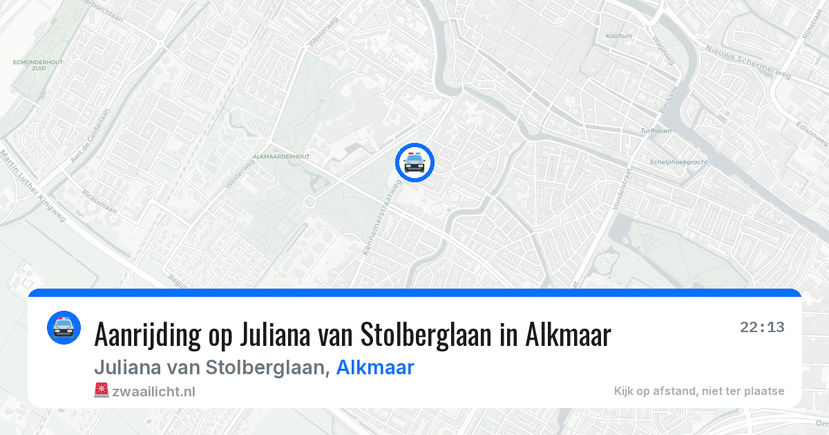 Aanrijding op Juliana van Stolberglaan in Alkmaar — 20 jul 2026