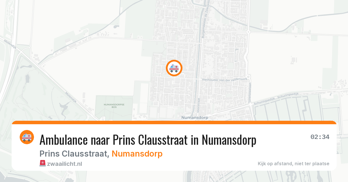 Ambulance naar Prins Clausstraat in Numansdorp — 20 apr 2026