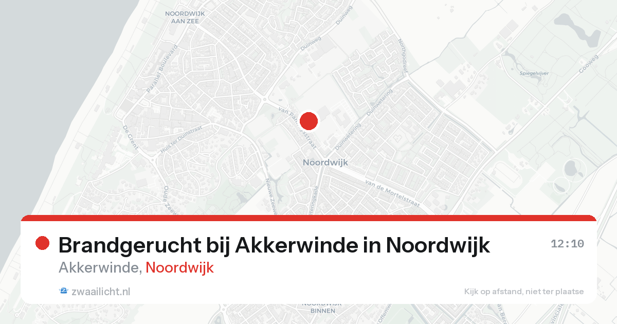 Brandgerucht bij Akkerwinde in Noordwijk — 8 mei 2026