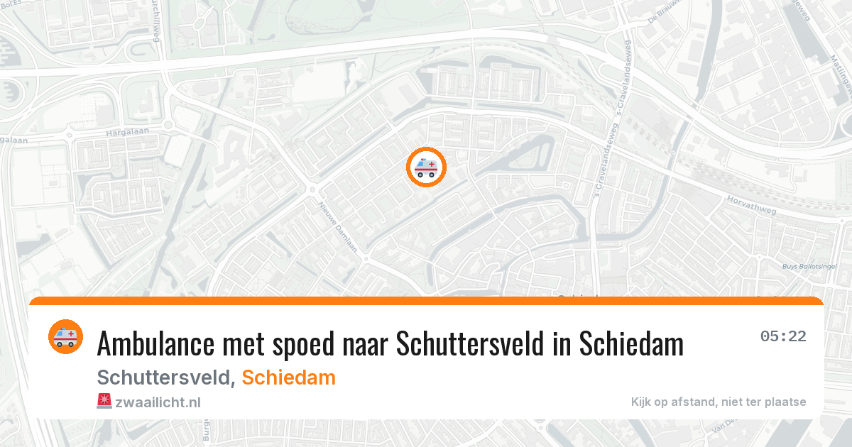 Ambulance met spoed naar Schuttersveld in Schiedam — 8 jun 2026