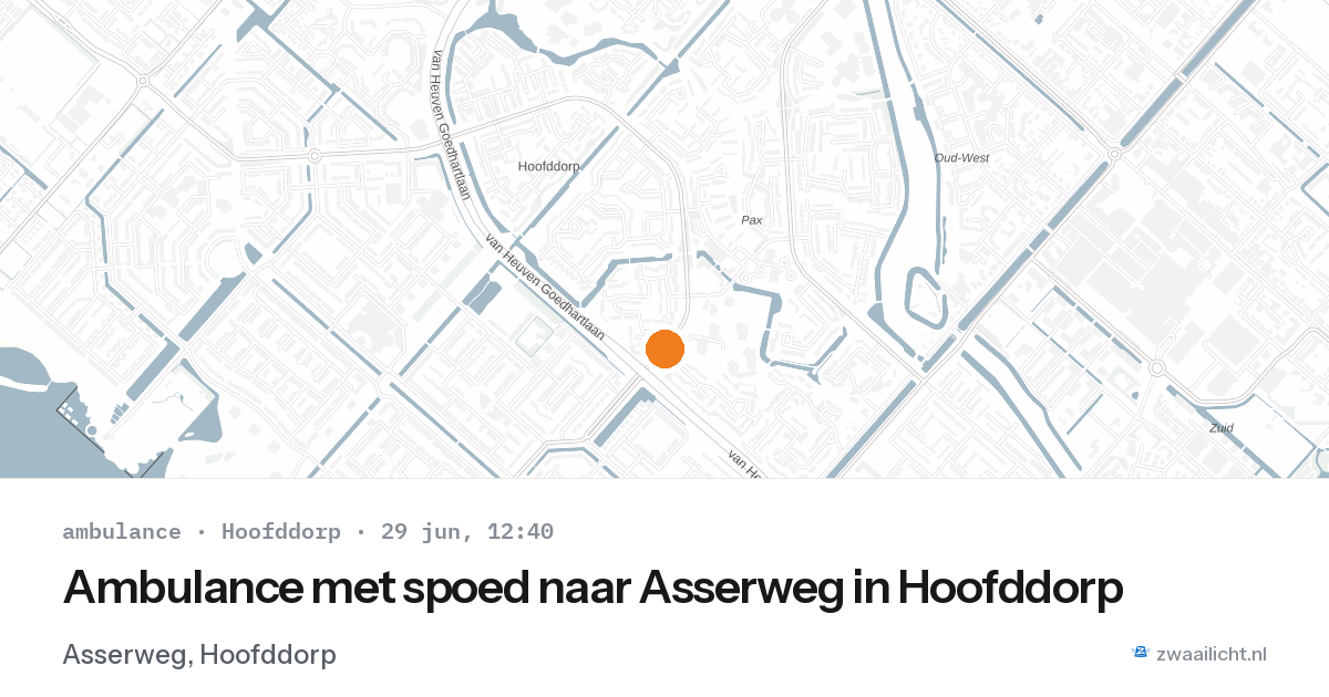 Ambulance met spoed naar Asserweg in Hoofddorp — 29 jun 2026