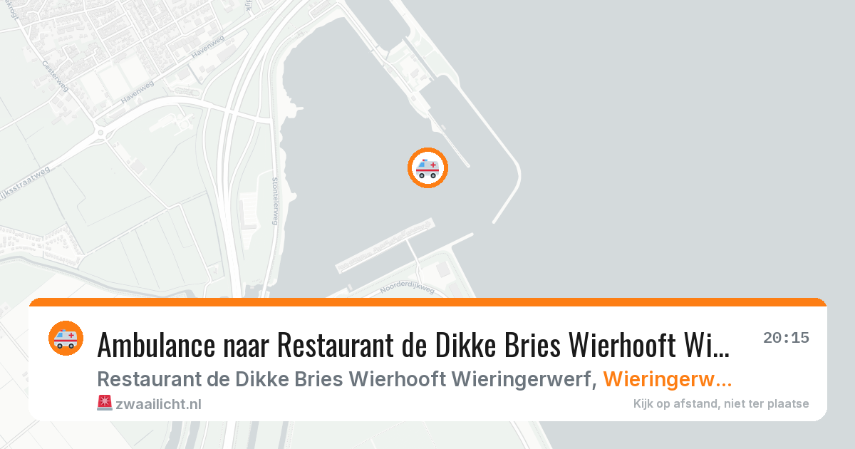 Ambulance naar Restaurant de Dikke Bries Wierhooft Wieringerwerf in Wieringerwerf — 26 jun 2026