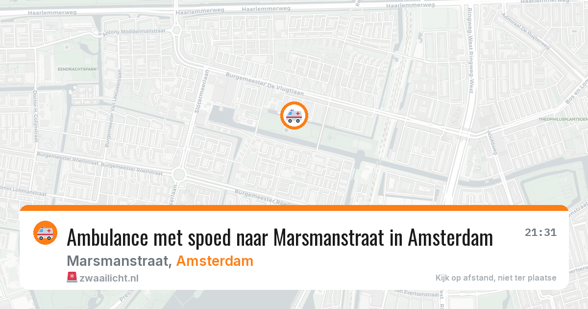Ambulance met spoed naar Marsmanstraat in Amsterdam — 28 mei 2026