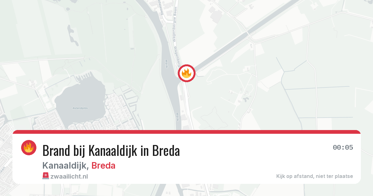 Brand bij Kanaaldijk in Breda — 6 aug 2026