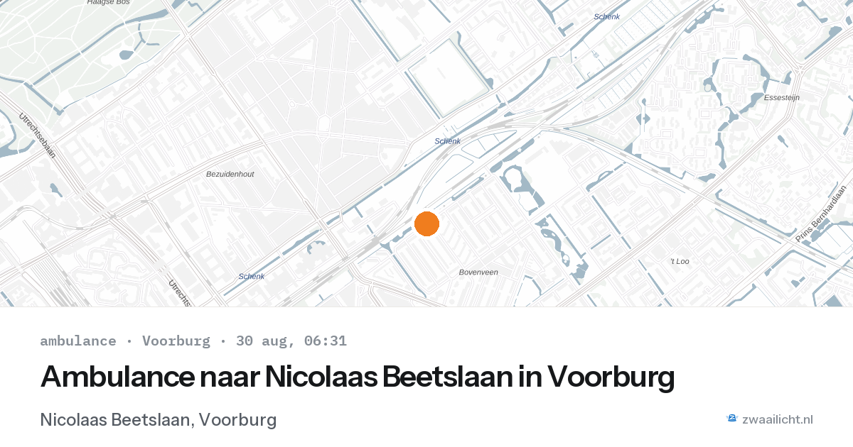 Ambulance naar Nicolaas Beetslaan in Voorburg — 30 aug 2026