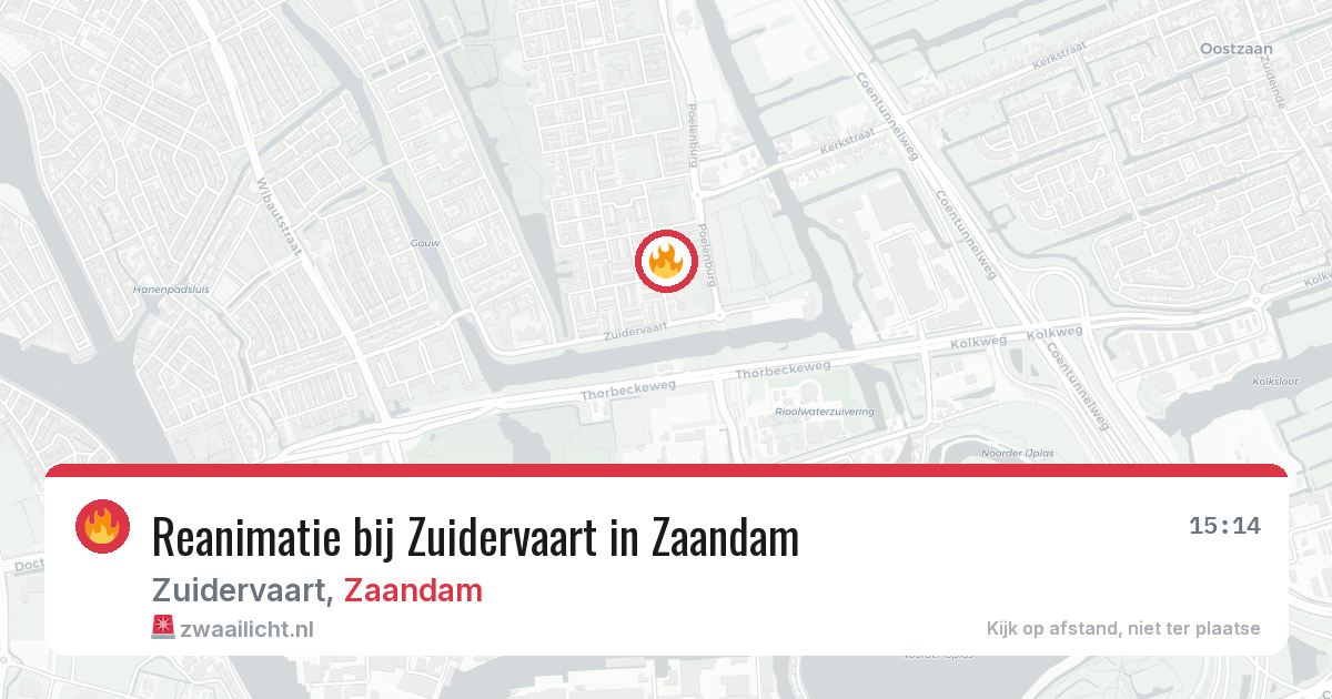 Reanimatie bij Zuidervaart in Zaandam — 14 mrt 2026