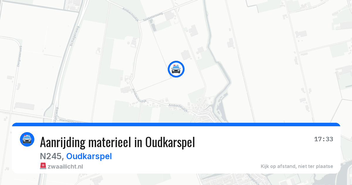 Aanrijding materieel in Oudkarspel — 12 aug 2026