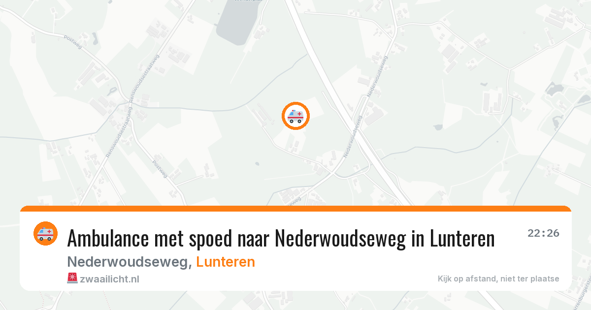 Ambulance met spoed naar Nederwoudseweg in Lunteren — 27 apr 2026
