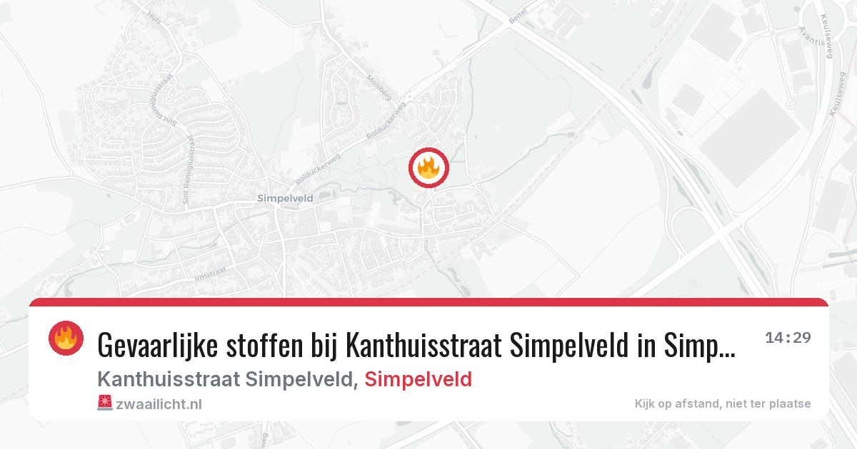 Gevaarlijke stoffen bij Kanthuisstraat Simpelveld in Simpelveld — 12 mrt 2026