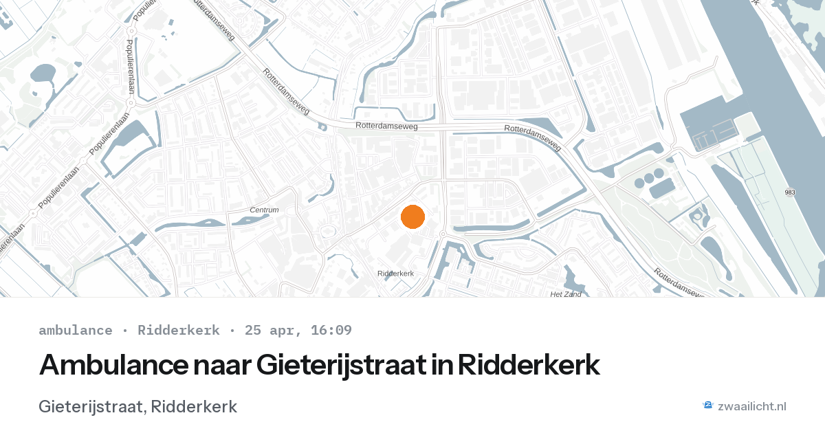 Ambulance naar Gieterijstraat in Ridderkerk — 25 apr 2026