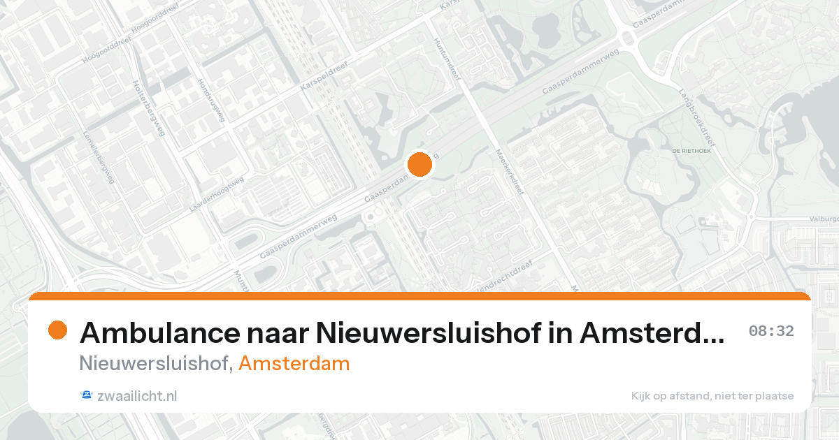 Ambulance naar Nieuwersluishof in Amsterdam — 23 aug 2026