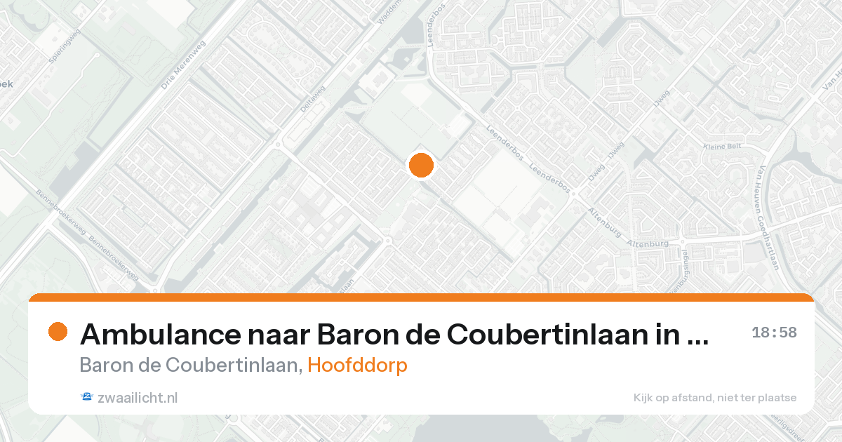 Ambulance naar Baron de Coubertinlaan in Hoofddorp — 22 aug 2026