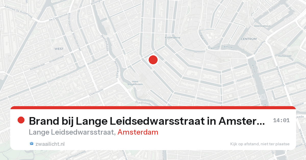 Brand bij Lange Leidsedwarsstraat in Amsterdam — 1 jun 2026