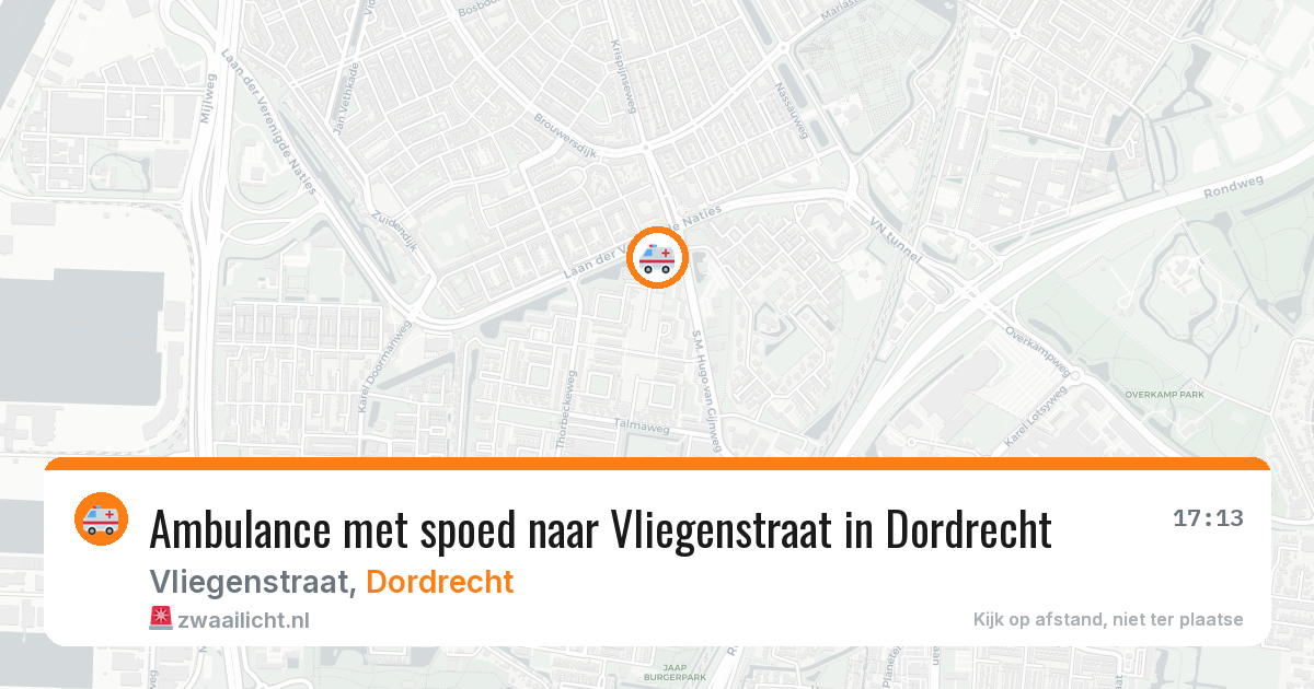 Ambulance met spoed naar Vliegenstraat in Dordrecht — 11 aug 2026