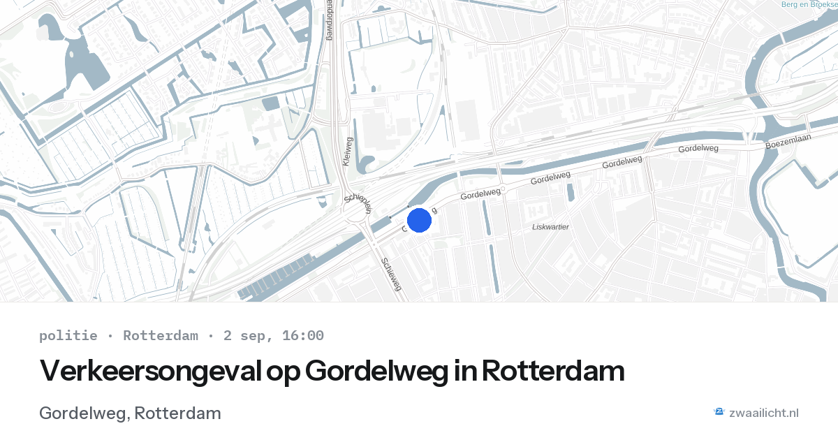 Verkeersongeval op Gordelweg in Rotterdam — 2 sep 2026