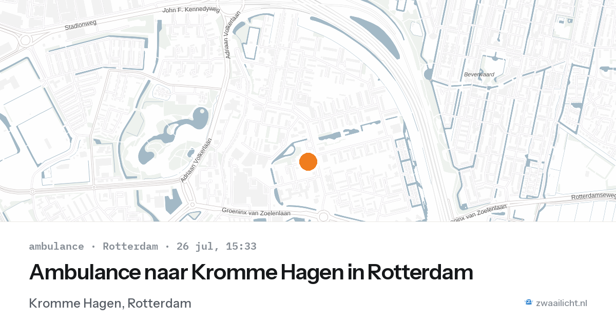 Ambulance naar Kromme Hagen in Rotterdam — 26 jul 2026
