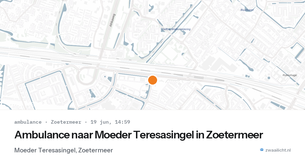 Ambulance naar Moeder Teresasingel in Zoetermeer — 19 jun 2026