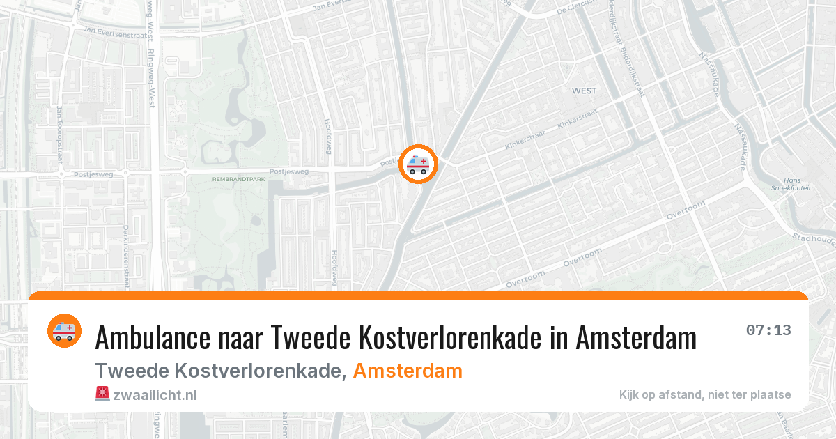 Ambulance naar Tweede Kostverlorenkade in Amsterdam — 10 apr 2026