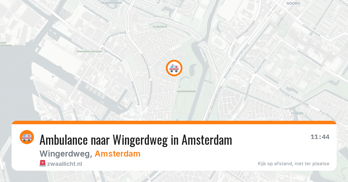 Ambulance naar Wingerdweg in Amsterdam — 16 mrt 2026